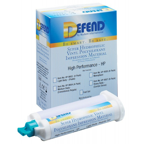 Mydent VP9008 Defend VPS Impression Material Light Body Fast Set 50 mL 4/Pk Mydent VP9008 Defend VPS Impression Material Light Body Fast Set 50 mL 4/Pk